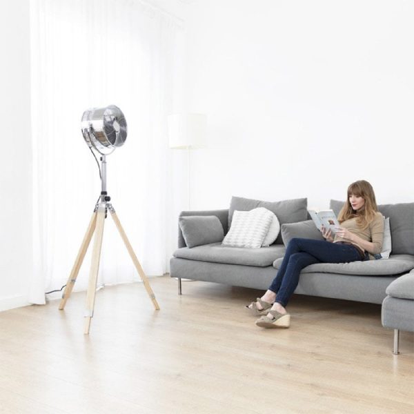 Cecotec Ventilador Trípode EnergySilence 1200 Woody. 80 W, 3 Aspas de 12 Pulgadas, 30 cm diámetro, Motor de Cobre, 3 Velocidades, Trípode de Madera, Altura Regulable 90 cm, Inclinación hasta 80º – Image 2