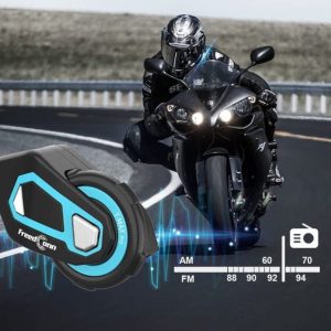 Interphone moto Bluetooth sans fil FreedConn T-MAX Pro bleu